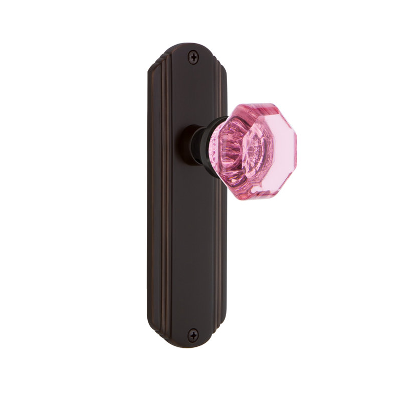 Assiette décorative avec bouton de porte rose Waldorf, 2 3/8 po, Bronze intemporel