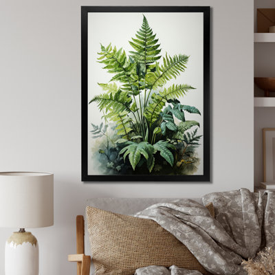 Minimalism Ferns Verdant Elegance III " Minimalism Ferns Verdant Elegance III " Mixed Media Print