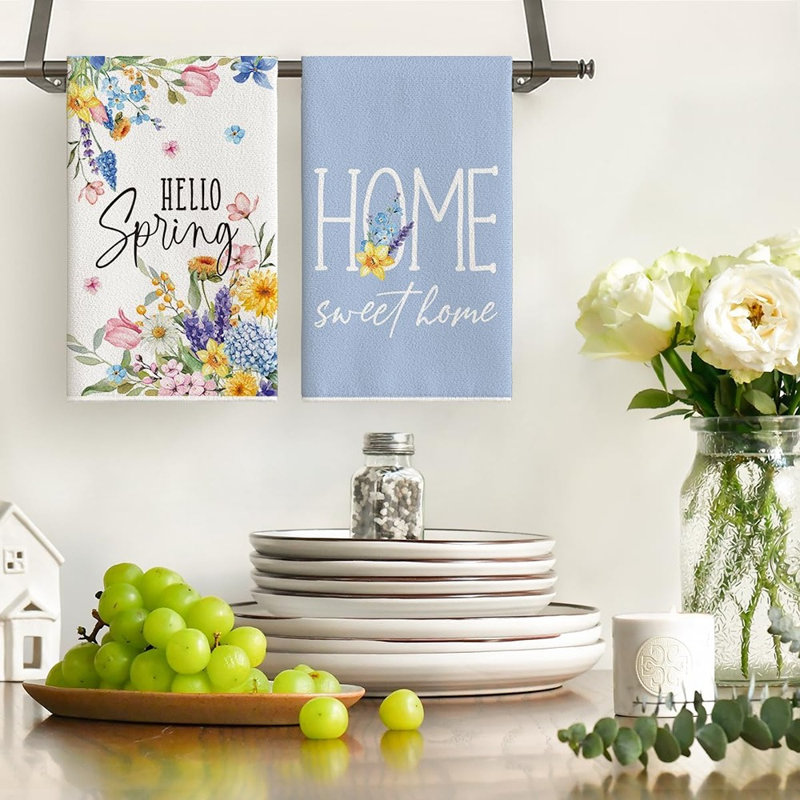 Ensemble de 4 serviettes de cuisine Sweet Home Floral Bless Spring