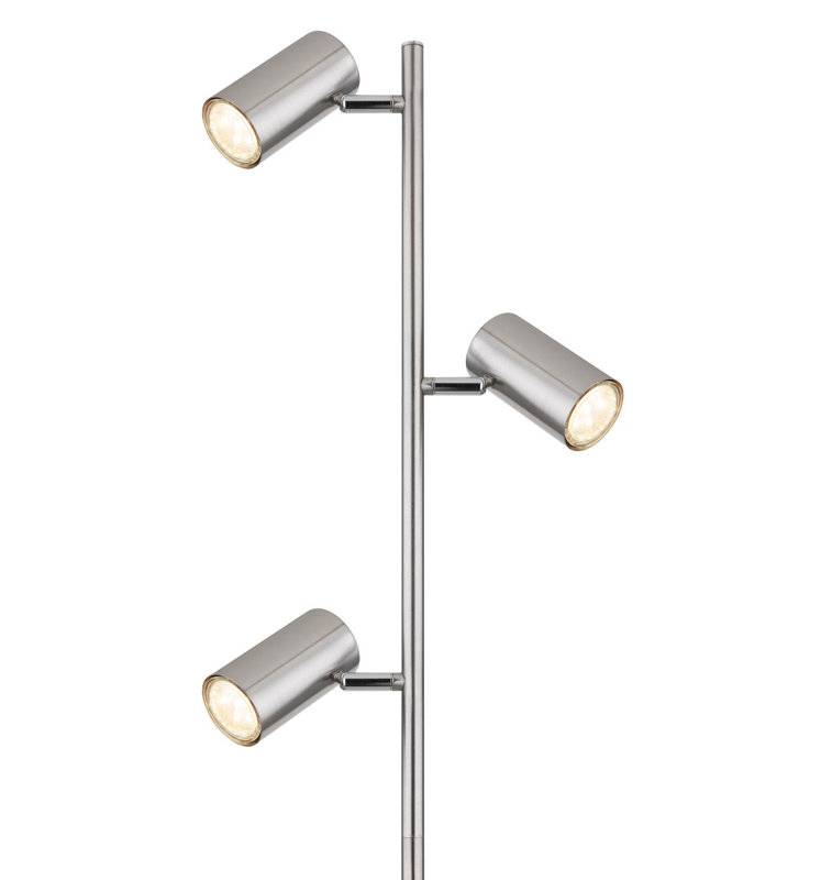 Raahil 154cm Traditional Floor Lamp, Nickel