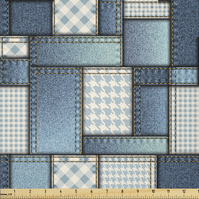 Christhelm Denim Motif Background with Several Sewing Simplistic Multi-Purpose Fabric