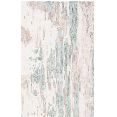Tapis abstrait en laine / coton touffeté à la main Jasten