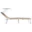 vidaXL Folding Sun Lounger with Canopy Outdoor Daybed Sunbed Steel and Fabric-1465781494