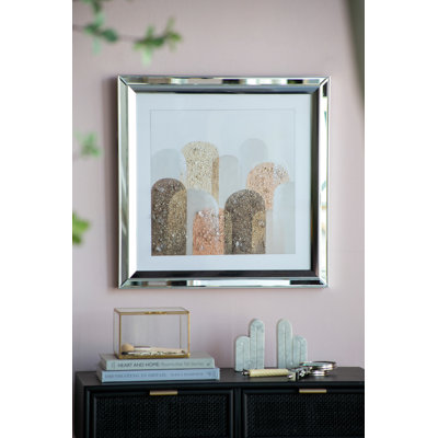 S / 2, art mural encadré en cristal 23,6 x 23,6 po Kaiden sur fond teinté moelleux