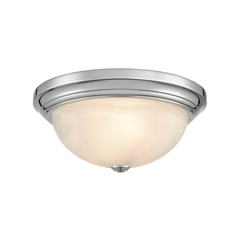 Andreyah Glass Flush Mount, Chrome, 5.5'' H x 13'' W x 13'' D