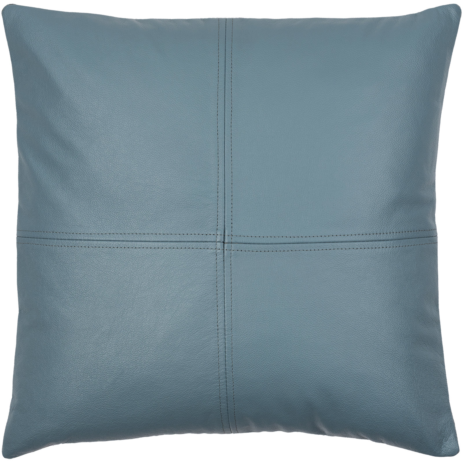Declan Leather/Suede Pillow Cover, Pillow Cover Only - No Insert, Black, 20" x 20"