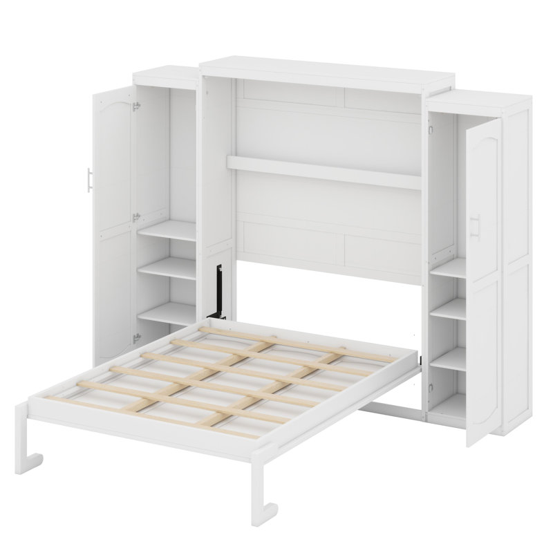 Lit escamotable avec garde-robe et tablette de rangement