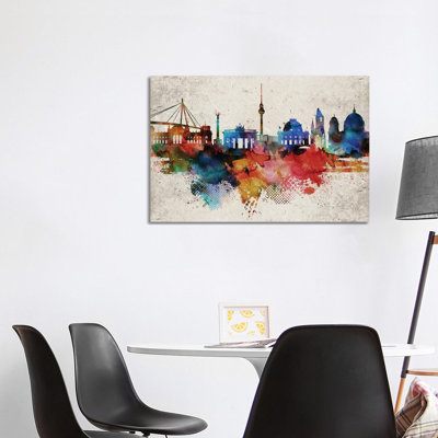 Berlin Colorful by WallDecorAddict - Wrapped Canvas Print