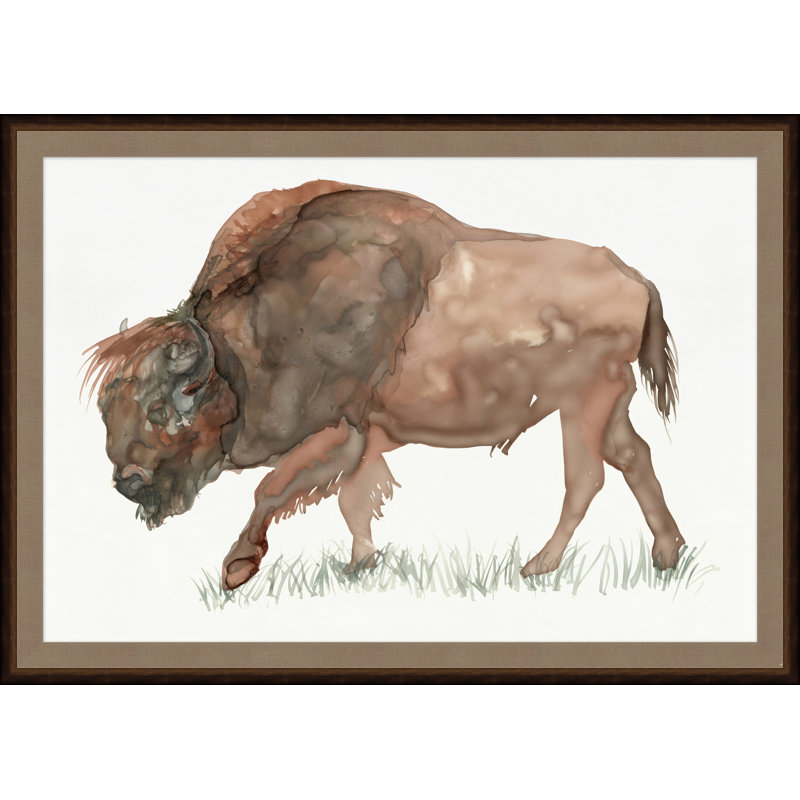 Oversized Range Buffalo 1 - Shadowbox, peinture sur papier