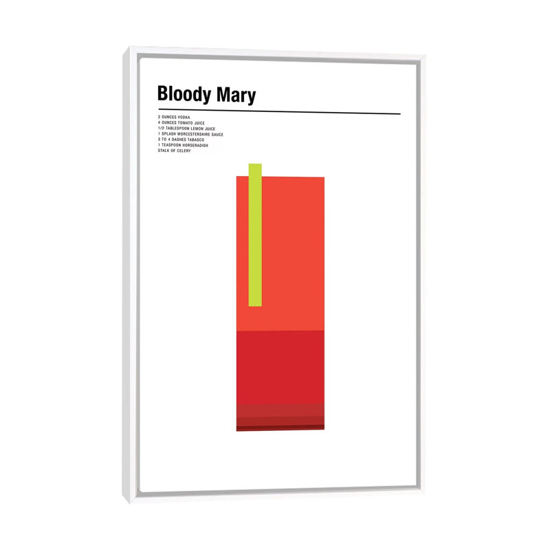 Bloody Mary by Nick Barclay - Print on Canvas, 66.04 cm H x 45.72 cm W, White Framed
