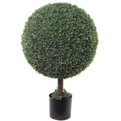 Realistic Artificial Boxwood Topiary in Pot