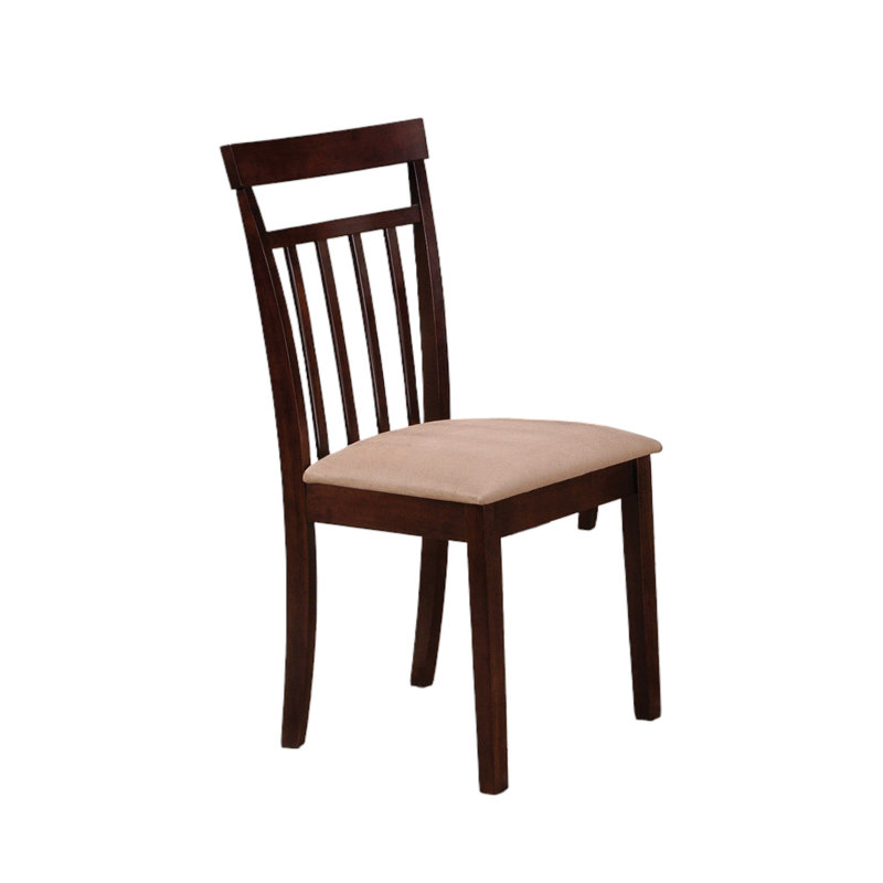 Ensemble de salle à manger 5 pièces en bois avec table rectangulaire et chaises à dossier à lattes - Finition espresso, sièges rembourrés, idéal pour les appartements, les cuisines, les coins repas et les petits espaces de salle à manger