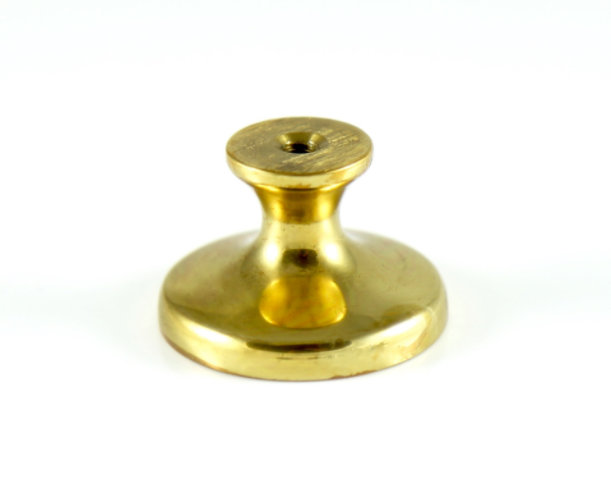 1.25" Diameter Mushroom Knob, Brass/Silver