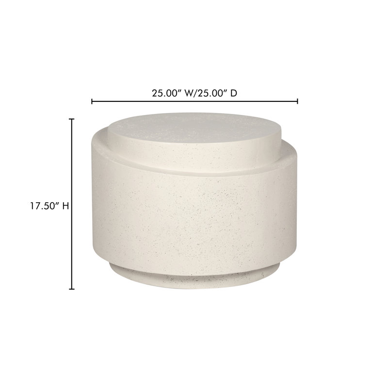 Cosmo Outdoor Round Side Table, White