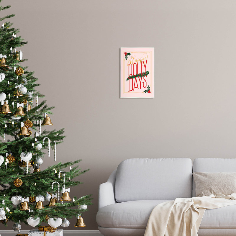 Happy Holly Days Botanical at-131, H 15 po x l 10 po x P 0,5 po, Bois