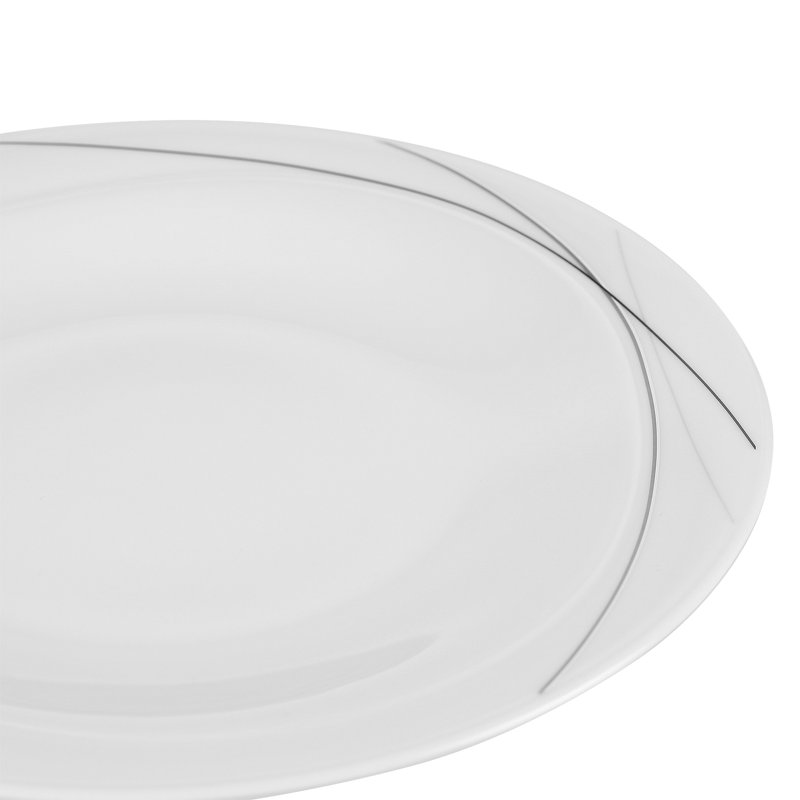 Trio 18 Piece Bone China Dinnerware Set, Service for 6, Highline
