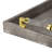 Decorative Tray, Faux Leather Texture Finish, Gold Handles, Gray 19 Inch
