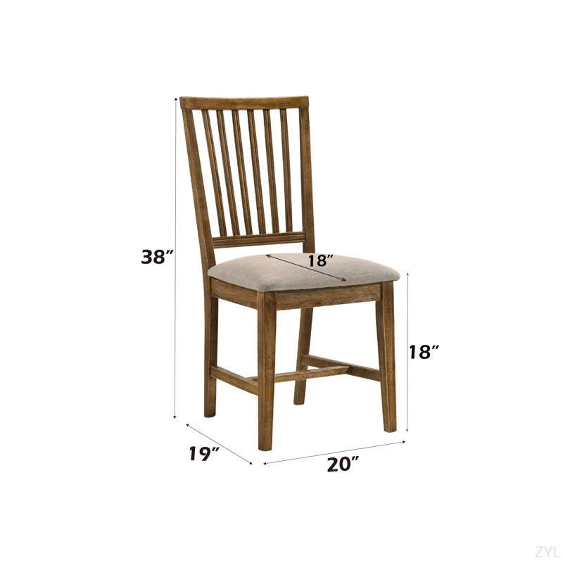 Ensemble de 2 chaises d'appoint II en lin brun clair et chêne vieilli
