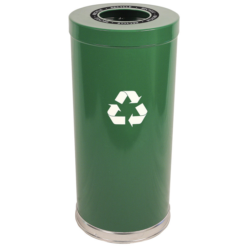 Bac de recyclage en métal, Vert, 24