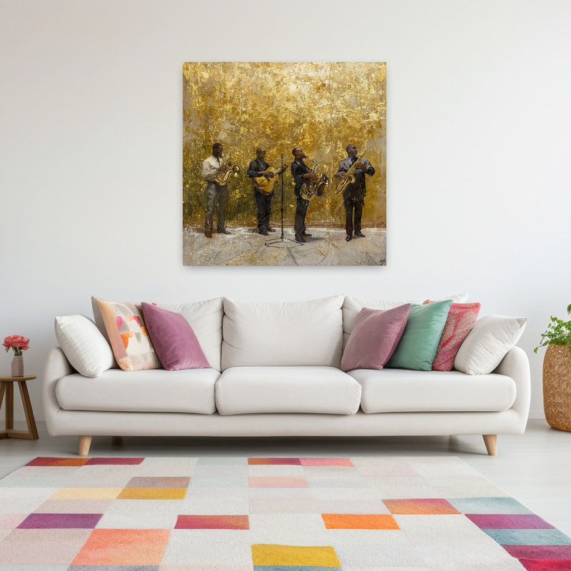 Golden Era 4, art contemporain abstrait, H 48 po x l 48 po