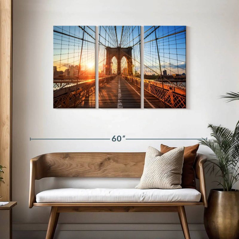 Sebbie Sunlit Brooklyn Bridge, 28" H x 45" W