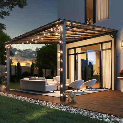 13 Ft. W x 12 Ft. D Metal Pergola with Canopy