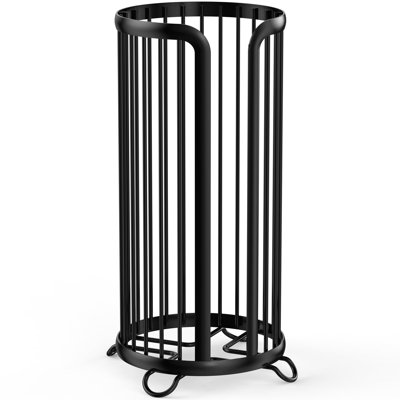 Toilet Paper Holder Stand, Freestanding Toilet Tissue Organizer, Minimalistic Storage Solution, Reserve Mega Rolls-Modern Black