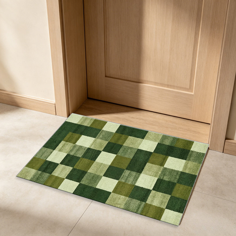 Green Plaid Pattern   area rugs for Living Room, Soft and Comfortable, Suitable for all seasons, easy to maintain, machine washable Indoor floor mat, Under Table Farmhouse suitable for Bedroom, Dining Room, Study,  Balcony, Home Decor Patio