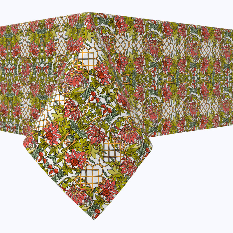 Rectangular Tablecloth, 100% Cotton, Floral 22, 84" x 52"