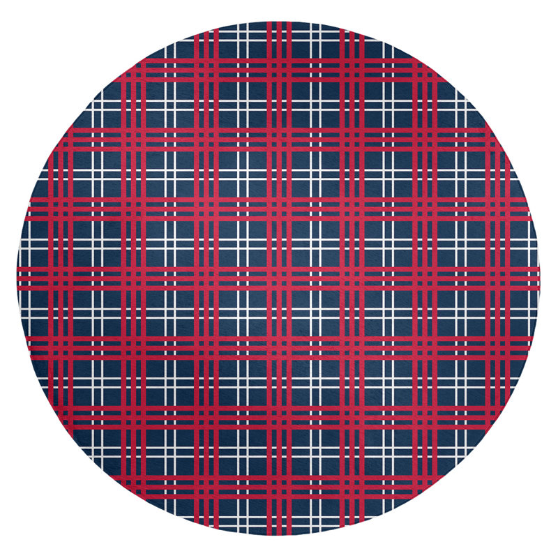 Plaid Indoor Rug, Round 5'