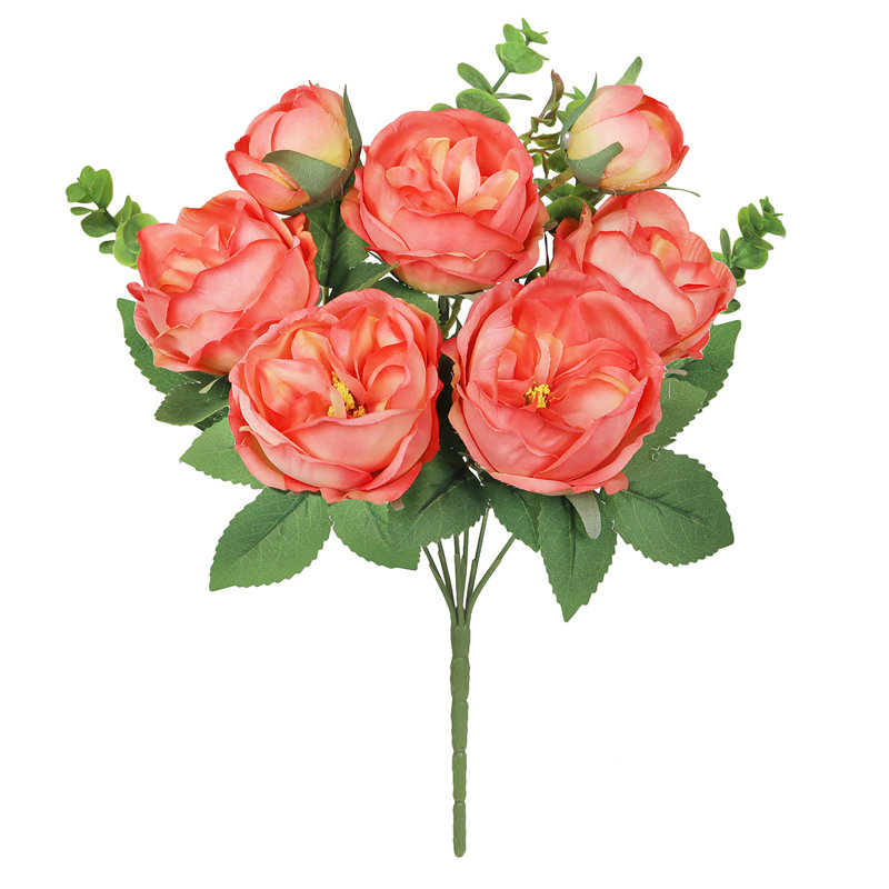 Arrangement de tiges de roses, de buissons et de jets, Corail
