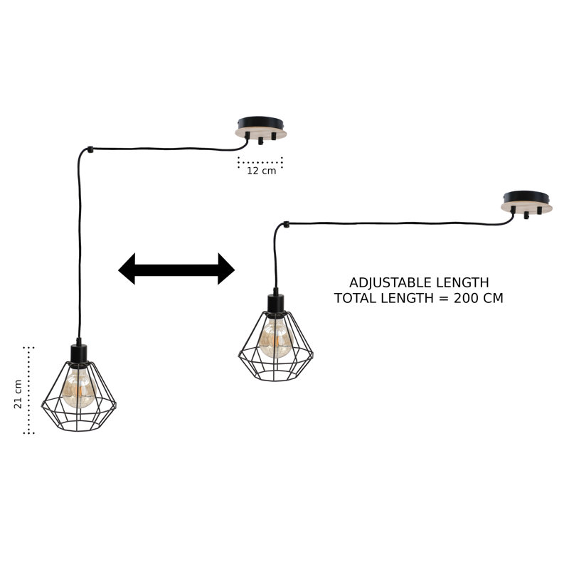 Hollifield 3 - Light Black Geometric Pendant