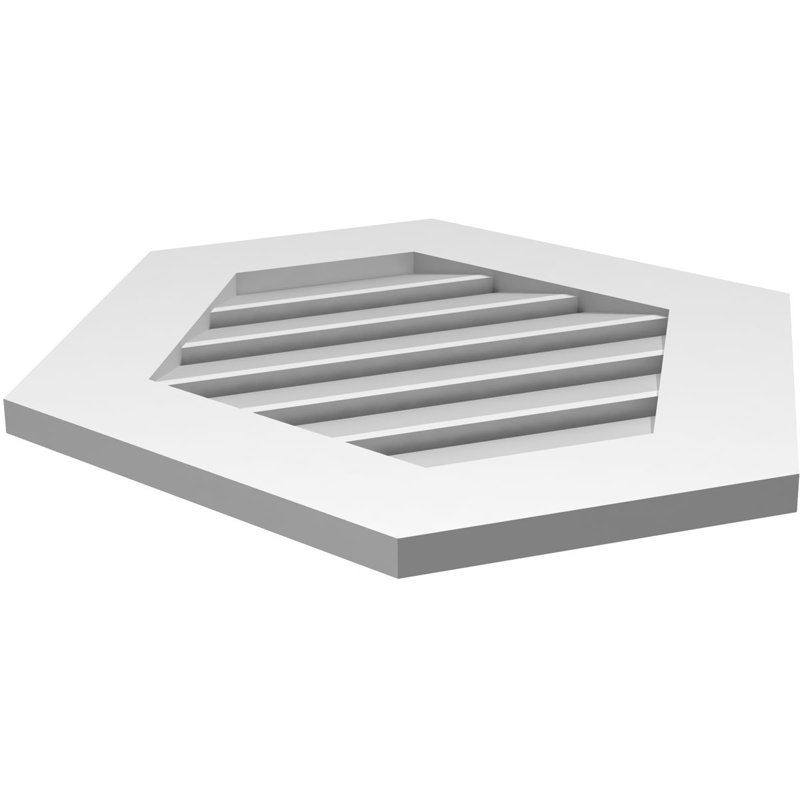 Évent horizontal fonctionnel à pignon en uréthane à surface horizontale Signature, H 24 po x l 24 po x P 1 po