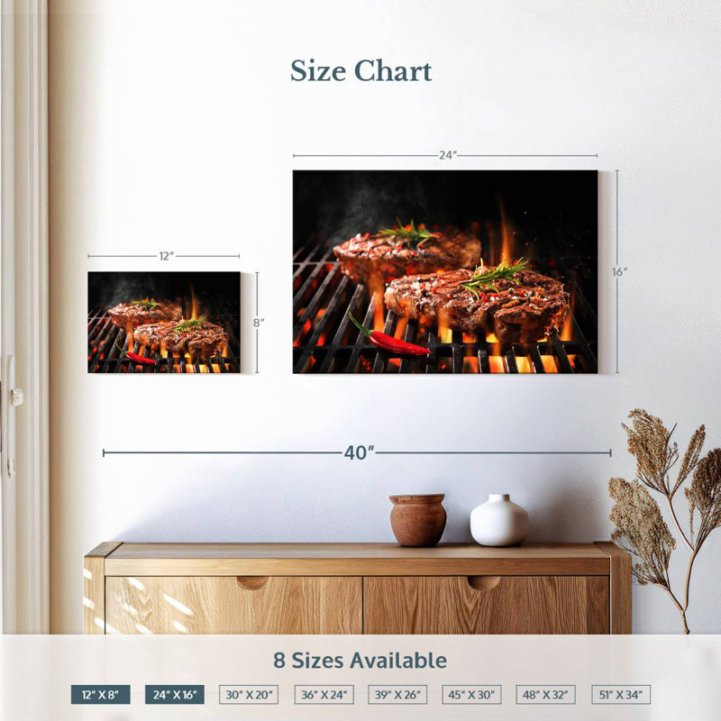 Yarlin Sizzling Beef Steaks, 16" H x 24" W