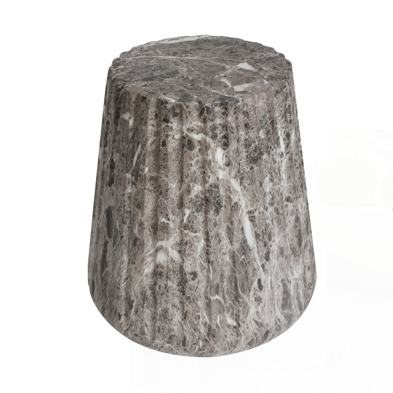 Table d'appoint d'extérieur sculptée Cleme, Brun