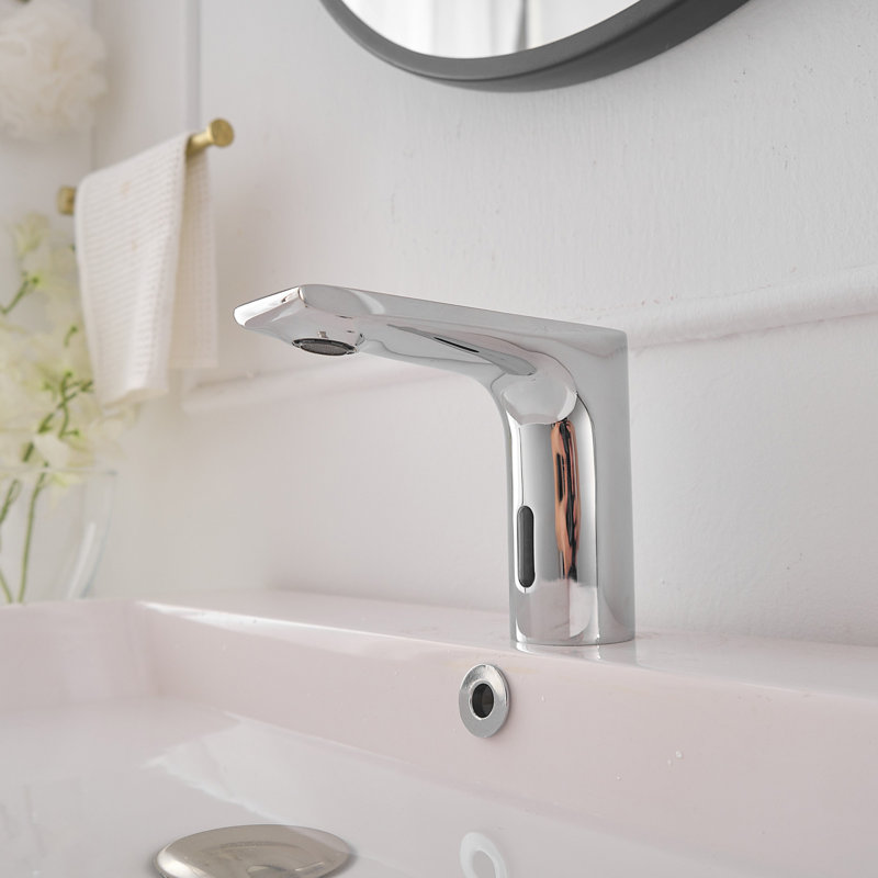Robinet de salle de bain à trou unique sans contact avec bonde