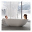 Baignoire autoportante à surface solide, baignoire autoportante en résine de pierre avec trop-plein et bonde escamotable