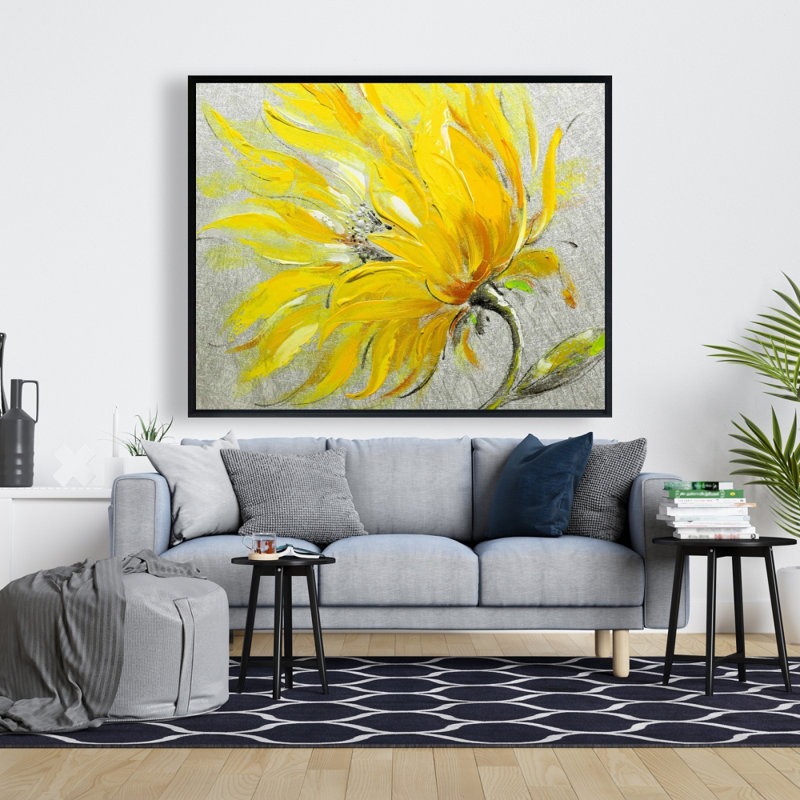 Yellow Flower Print On Canvas