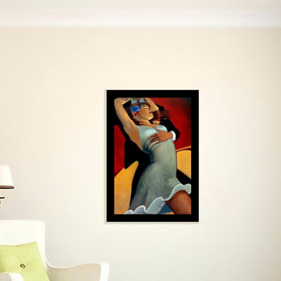 Scarlet Dancer - Couple Dancing par Bill Brauer - Reproduction d'art sur papier encadrée