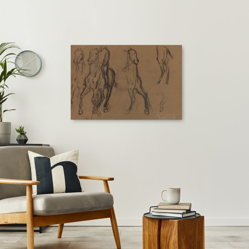 Étude de chevaux, vers 1886. Estampe d'art mural contemporaine abstraite impressionniste représentant des chevaux.