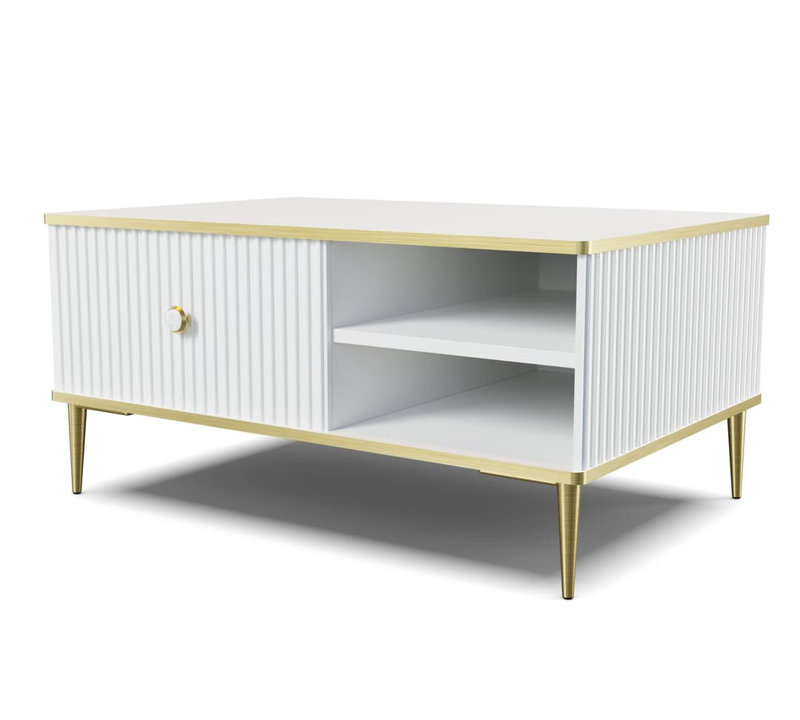 Lorelei Four Leg Coffee Table with Storage, Cashmere