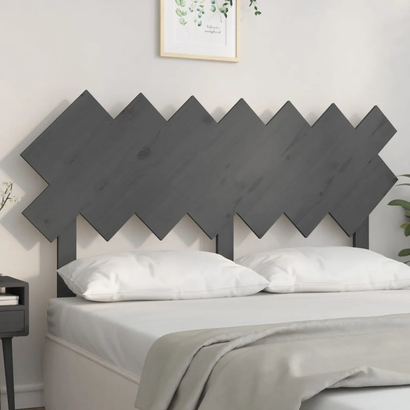 Solid Wood Headboard, Grey, 141 x 80.5 cm