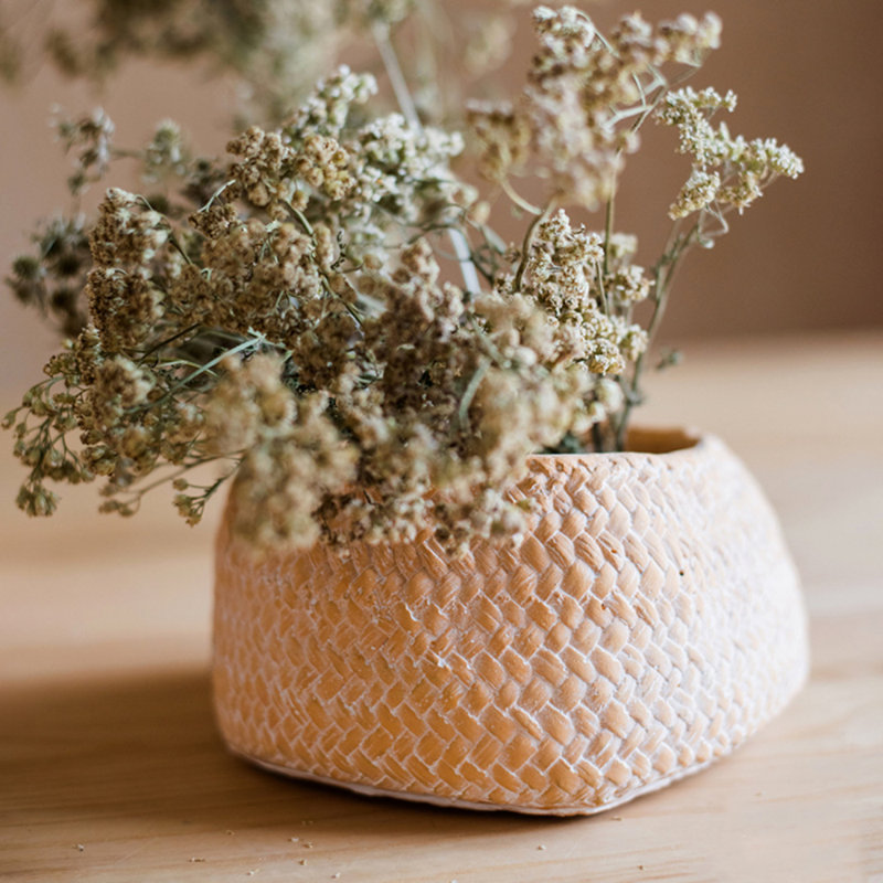 Kolbi Handmade Pot Planter, 3.5" H x 6.1" W x 5" D