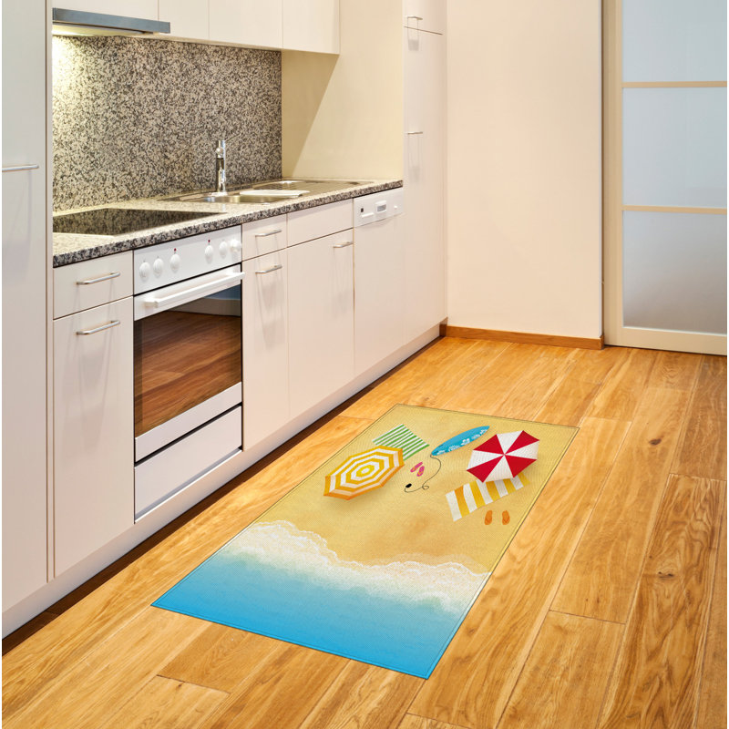 Beach High Density Long Fiber Poly Threads Decorative Area Rug Carpet, Rectangle 2'7" x 5'