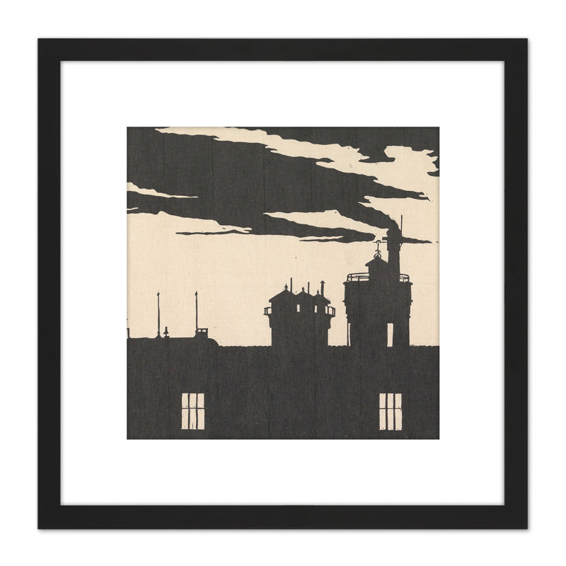 Silhouette Gas Plant Amsterdam Cityscape by Mesquita - Single Picture Frame Painting