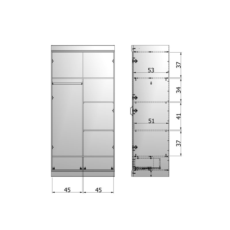 Connect 120cm Closet Shelving, Black