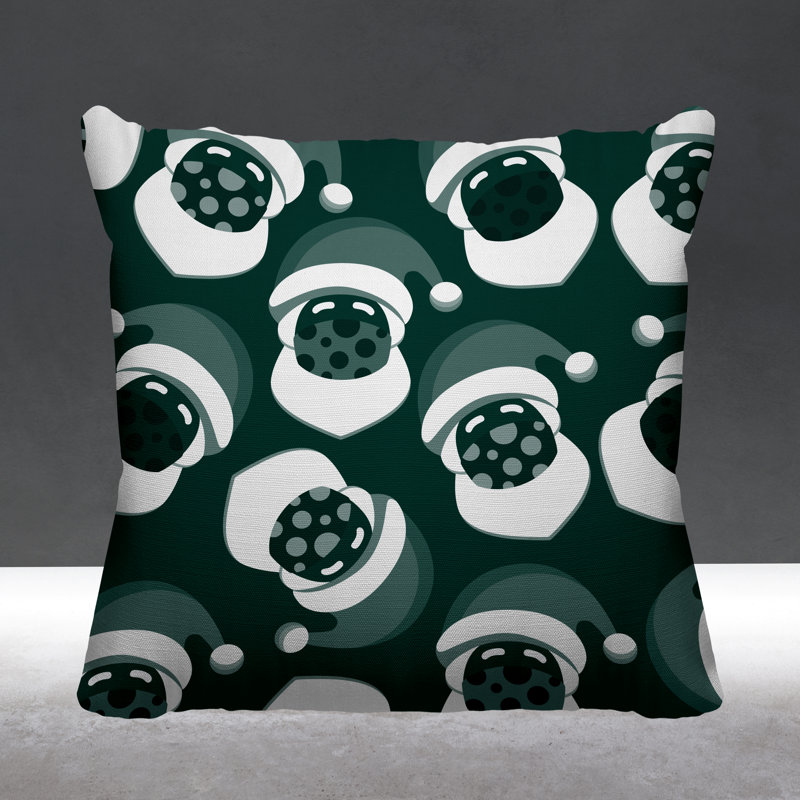 Coussin intérieur / extérieur Santa Claus, L 17 po x H 17 po, Vert