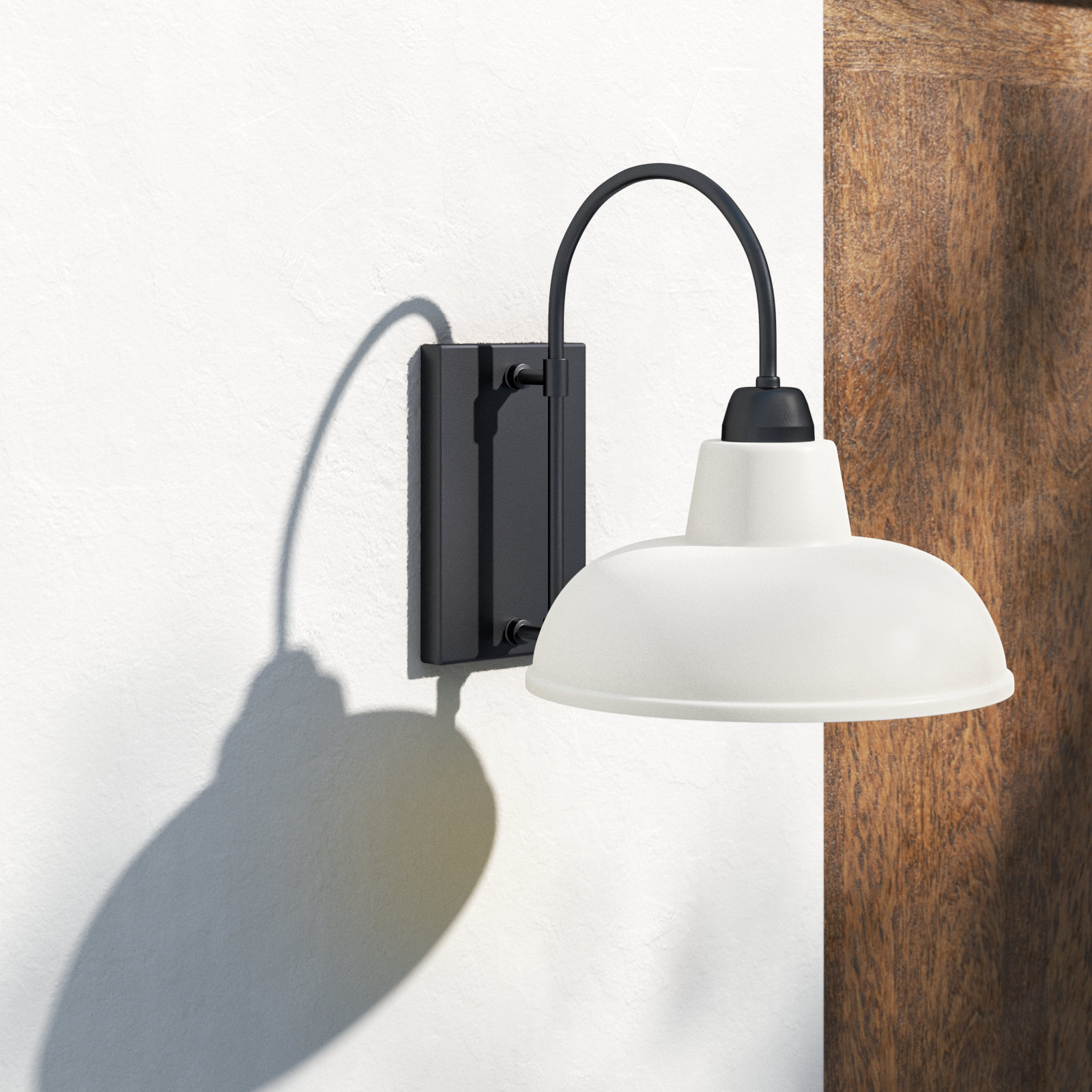 Loma Outdoor Barn Light, White/Black
