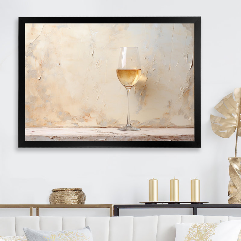 Minimalisme vin champagne, H 12 po x l 20 po x P 1 po, Cadre simple noir