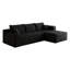 Canapé modulaire 95 po Cloud, fauteuils rembourrés minimalistes modernes, canapé confortable en forme de U pour le salon, canapé d'angle à assise profonde, aucun assemblage requis, noir (tissu en velours côtelé moelleux)